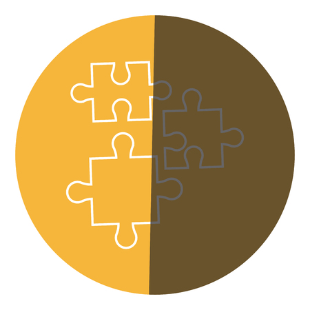 Puzzle pieces object shape work icon circle vector illustration.のイラスト素材