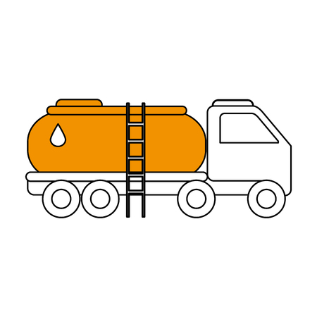 Sketch color silhouette truck transporter of fuel vector illustrationのイラスト素材