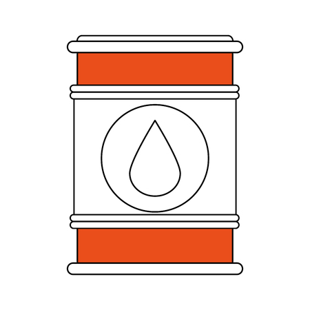 Sketch color silhouette barrel oil with petroleum drop symbol vector illustrationのイラスト素材