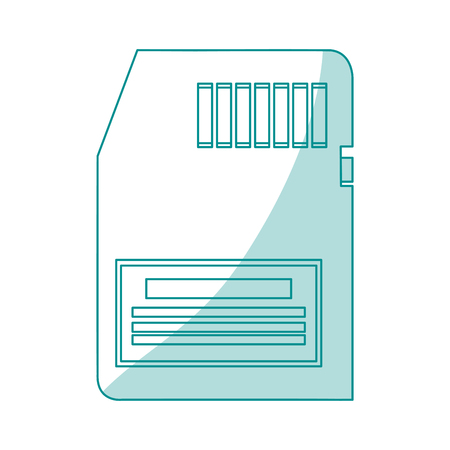 Blue silhouette shading modern memory card vector illustration.のイラスト素材
