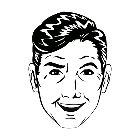 face man smiling expression pop art design vector illustrationのイラスト素材