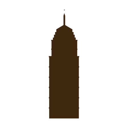 Silhouette building city downtown image vector illustration.のイラスト素材