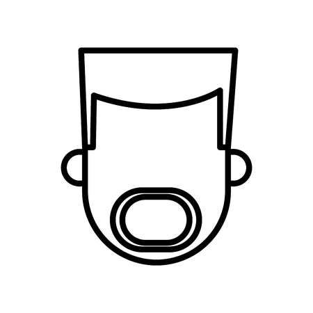 Outlined bearded character man male vector illustrationのイラスト素材