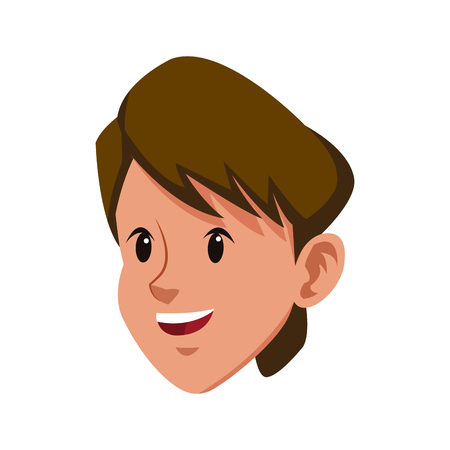 head brunette boy young avatar vector illustrationのイラスト素材