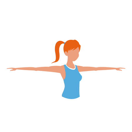 Sport girl fitness exercise yoga vector illustrationのイラスト素材