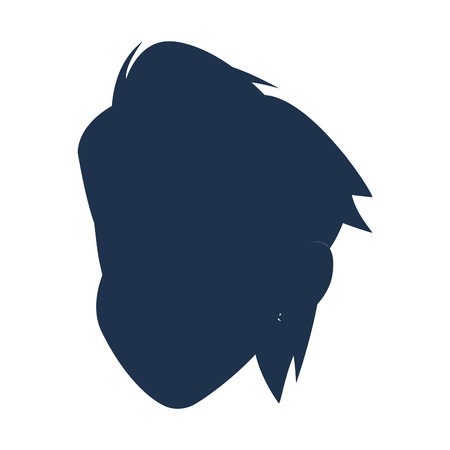 silhouette head boy young avatar vector illustrationのイラスト素材