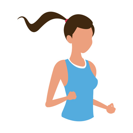sport girl jogging exercise health vector illustrationのイラスト素材