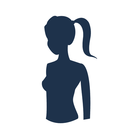 silhouette sport girl fitness health vector illustrationのイラスト素材