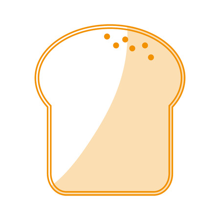 Orange silhouette shading cartoon slice of bread vector illustrationのイラスト素材