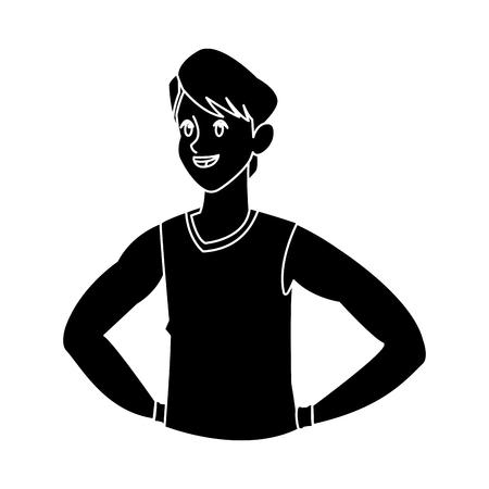 sport man fitness active lifestyle silhouette vector illustrationのイラスト素材