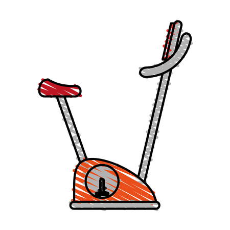color crayon stripe image gym spinning machine for exercises vector illustrationのイラスト素材