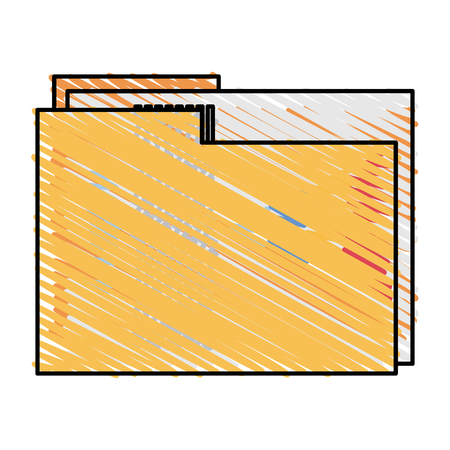 color crayon stripe image documents folder with sheet vector illustrationのイラスト素材