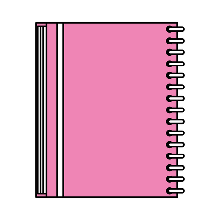 color silhouette image pink notebook spiral closed vector illustrationのイラスト素材