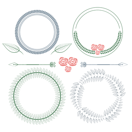 floral frame card rustic decoration label template vector illustrationのイラスト素材