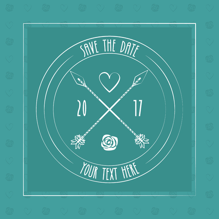 save the date card decoration invitation arrow vector illustrationのイラスト素材