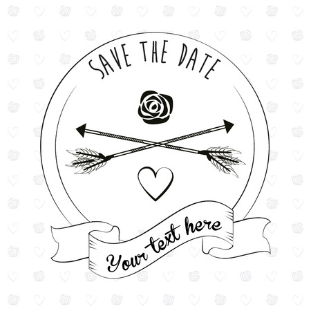 save the date invitation event decoration ornament ribbon design vector illustration vector illustrationのイラスト素材