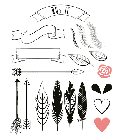 decoration ornament elements banner ribbon flower vector illustrationのイラスト素材