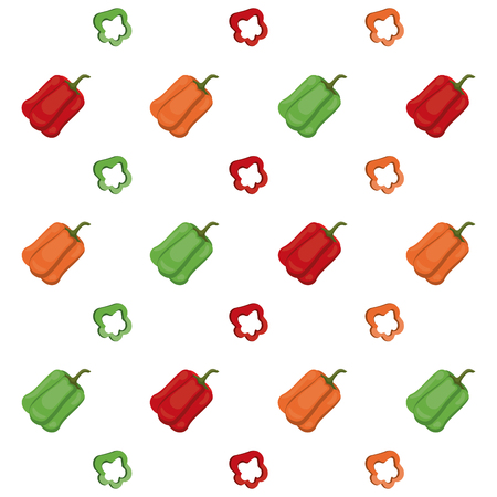 peppers vegetables ingredient food cook seamless pattern vector illustrationのイラスト素材