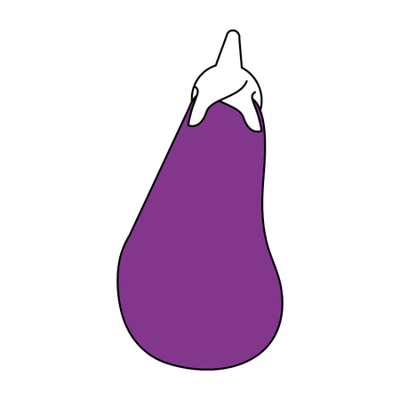 A sketch color silhouette eggplant vegetable food vector illustrationのイラスト素材