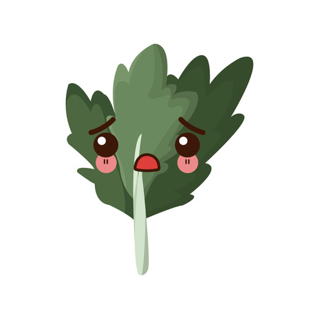 kawaii chard vegetable fresh food image vector illustrationのイラスト素材