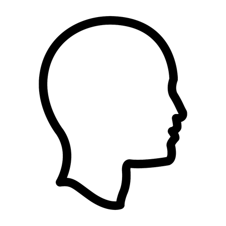 profile head human man outline vector illustrationのイラスト素材