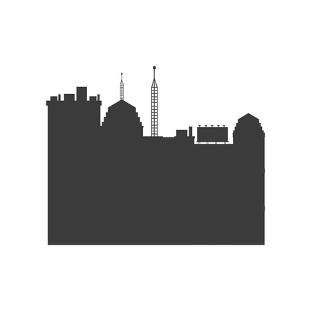 silhouette city building antenna board vector illustrationのイラスト素材