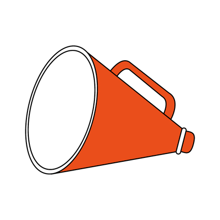 color silhouette image megaphone flat icon vector illustrationのイラスト素材