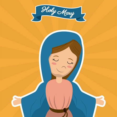 holy mary christian mother saint image vector illustrationのイラスト素材