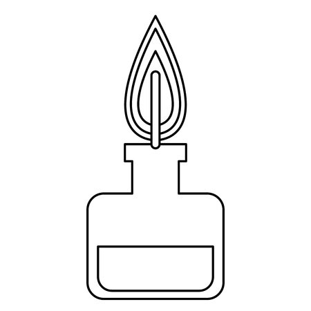 bunsen burner experiment scientific glass line vector illustrationのイラスト素材