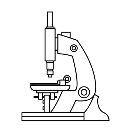 microscope equipment discovery analyzing science line vector illustrationのイラスト素材