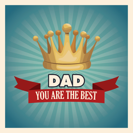 You are the best dad greeting card with gold crown design vector illustrationのイラスト素材