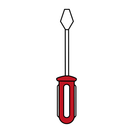 Color silhouette cartoon screwdriver tool with spade tip.のイラスト素材
