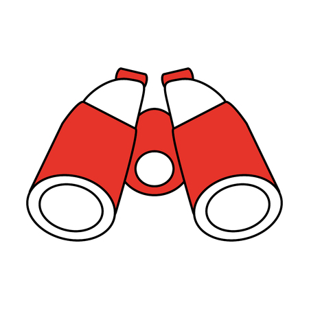 Color contour cartoon red binocular field glasses vector illustrationのイラスト素材