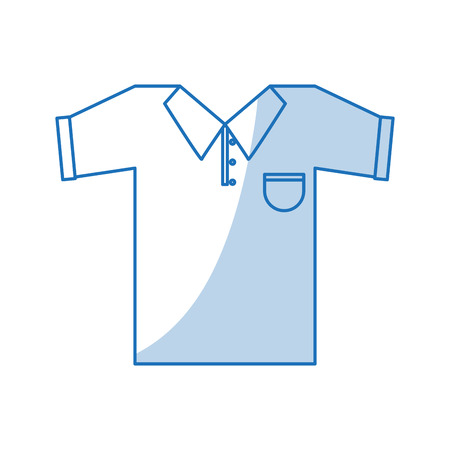 blue shading silhouette cartoon golf t-shirt sport wear vector illustrationのイラスト素材