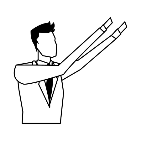 business man manager work dynamic vector illustrationのイラスト素材