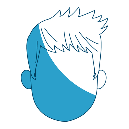 cartoon head young man faceless silhouette vector illustrationのイラスト素材
