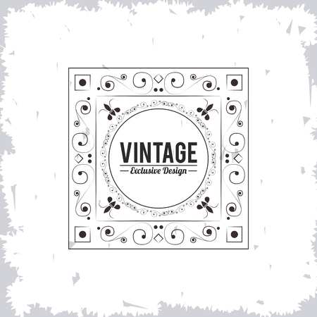 Vintage exclusive design decorative floral pattern. heraldic graceful frame. vector illustrationのイラスト素材