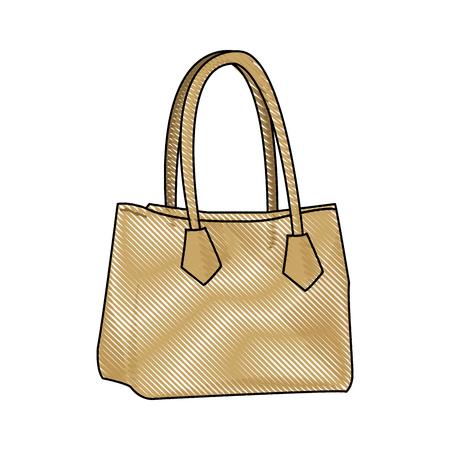drawing handbag elegant fashion female vector illustrationのイラスト素材
