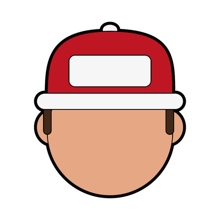 faceless young man wearing baseball cap icon image vector illustration designのイラスト素材