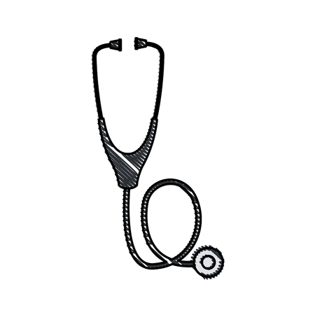 drawing stethoscope technology detention virus vector illustrationのイラスト素材