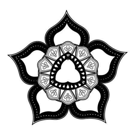 floral mandala bohemian culture meditation vector illustrationのイラスト素材