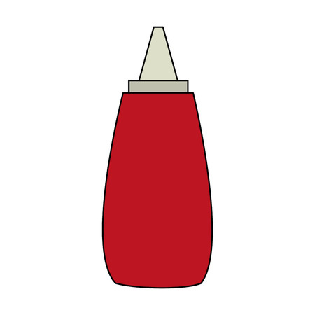 color image cartoon red jar with tomato sauce vector illustrationのイラスト素材