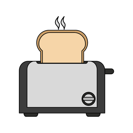 color image cartoon electric bread toaster vector illustrationのイラスト素材