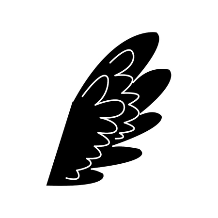 wing feather fly decoration symbol emblem pictogram vector illustrationのイラスト素材
