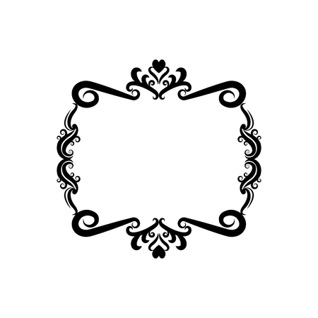 decorative frame floral romantic border cute image vector illustrationのイラスト素材