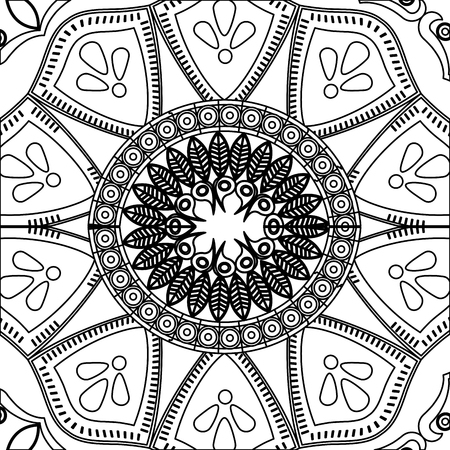 flower mandala. vintage decorative elements. oriental pattern vector illustrationのイラスト素材