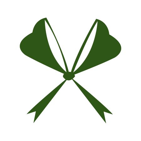 green bow ribbon decoration xmas celebration vector illustrationのイラスト素材