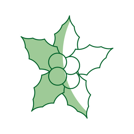 christmas decoration leaves and berries floral vector illustrationのイラスト素材