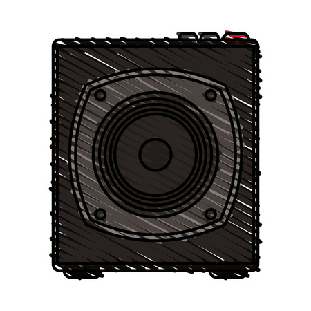 colorful crayon silhouette of portable loudspeaker vector illustrationのイラスト素材