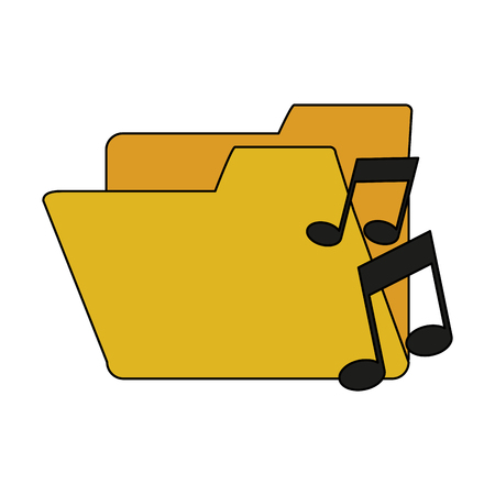 white background with music folder vector illustrationのイラスト素材